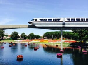 a monorail over a body of water